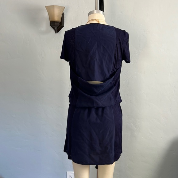 SOFT JOIE Two-Tone Cowl Back/Peek-A-Boo Back Dress - Blue - Size: Small - Picture 6 of 16
